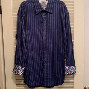 Robert Graham Navy/Yellow Detail Shirt